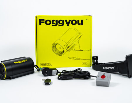 Foggyou Complete Kit With Fog Cannon, Bracket, Activator Button For Both On Site And Off Site. Fog Generator Complete Kit